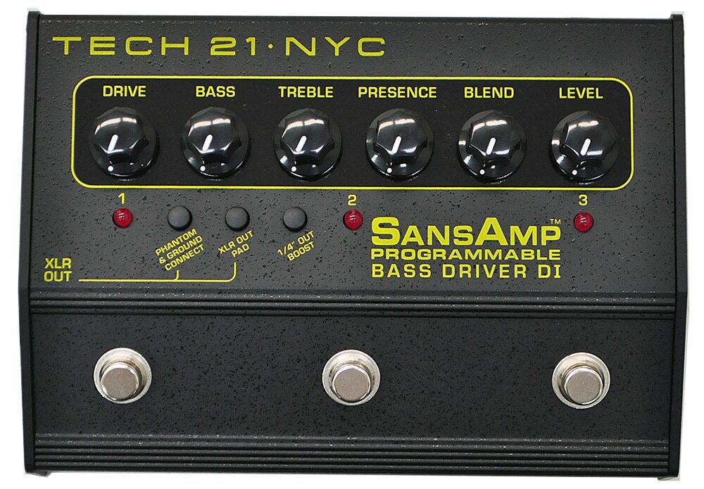 Tech 21 Sansamp Bass Driver DI Programmable Bass Guitar Pedal 3-ch Program Box