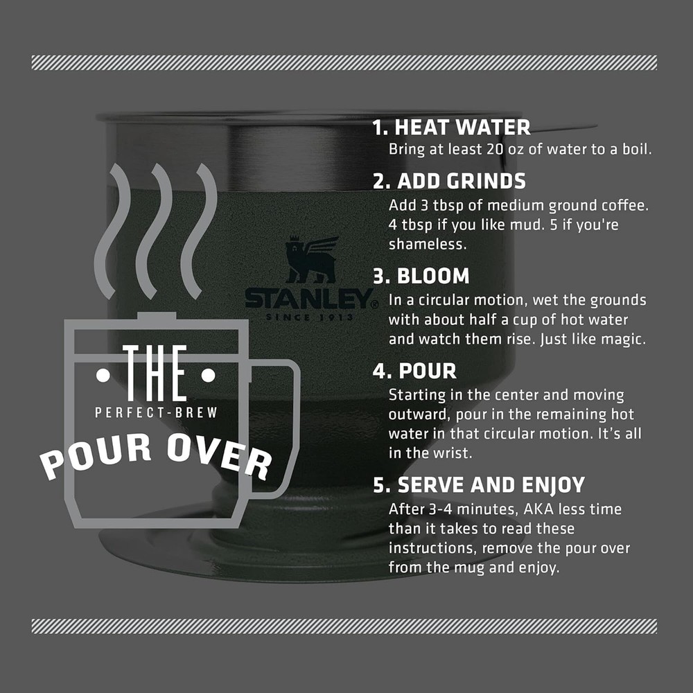 Perfect Brew Pour Over Manual Single Cup Coffee Maker Drip Coffee Maker W/