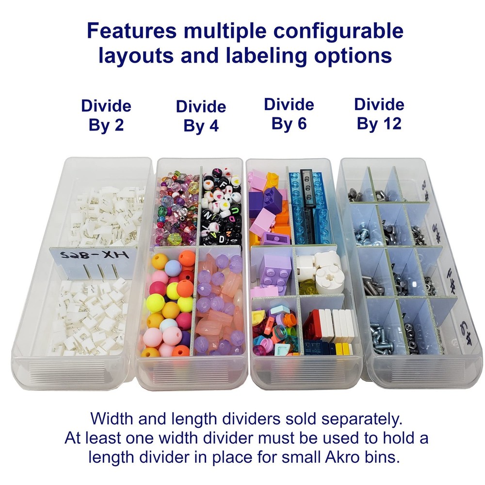 BIN BETTER (16-Pack) Small Drawer Configurable Width Dividers Small, White
