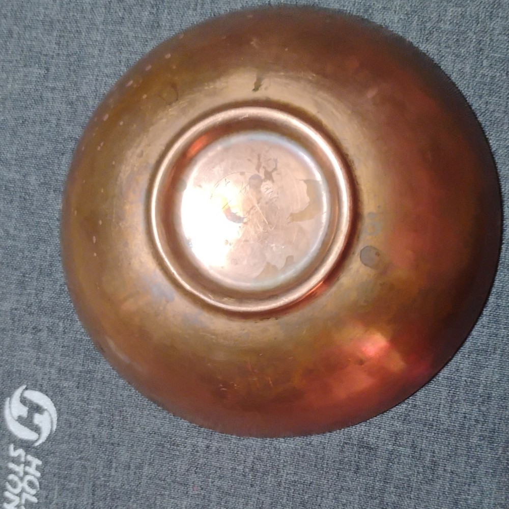 Copper Dish with Deer and Floral Design