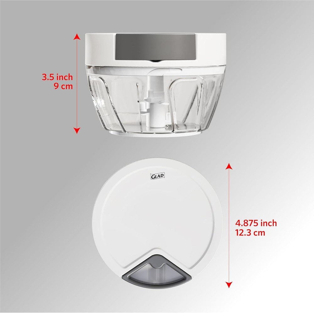 Glad Manual Pull Vegetable Chopper - Small Handheld Food Processor and Veggie Cu