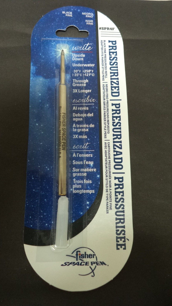 Fisher Space Pen Refill SPR1 Pressurized Cartridge BLACK Ink MEDIUM Point REFIL