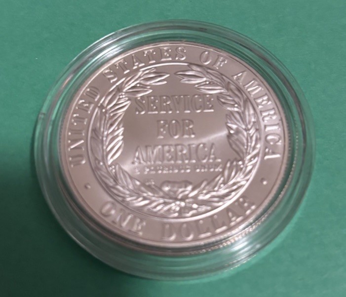 1996 "S" Uncirculated *COMMUNITY SERVICE* BU Silver Dollar