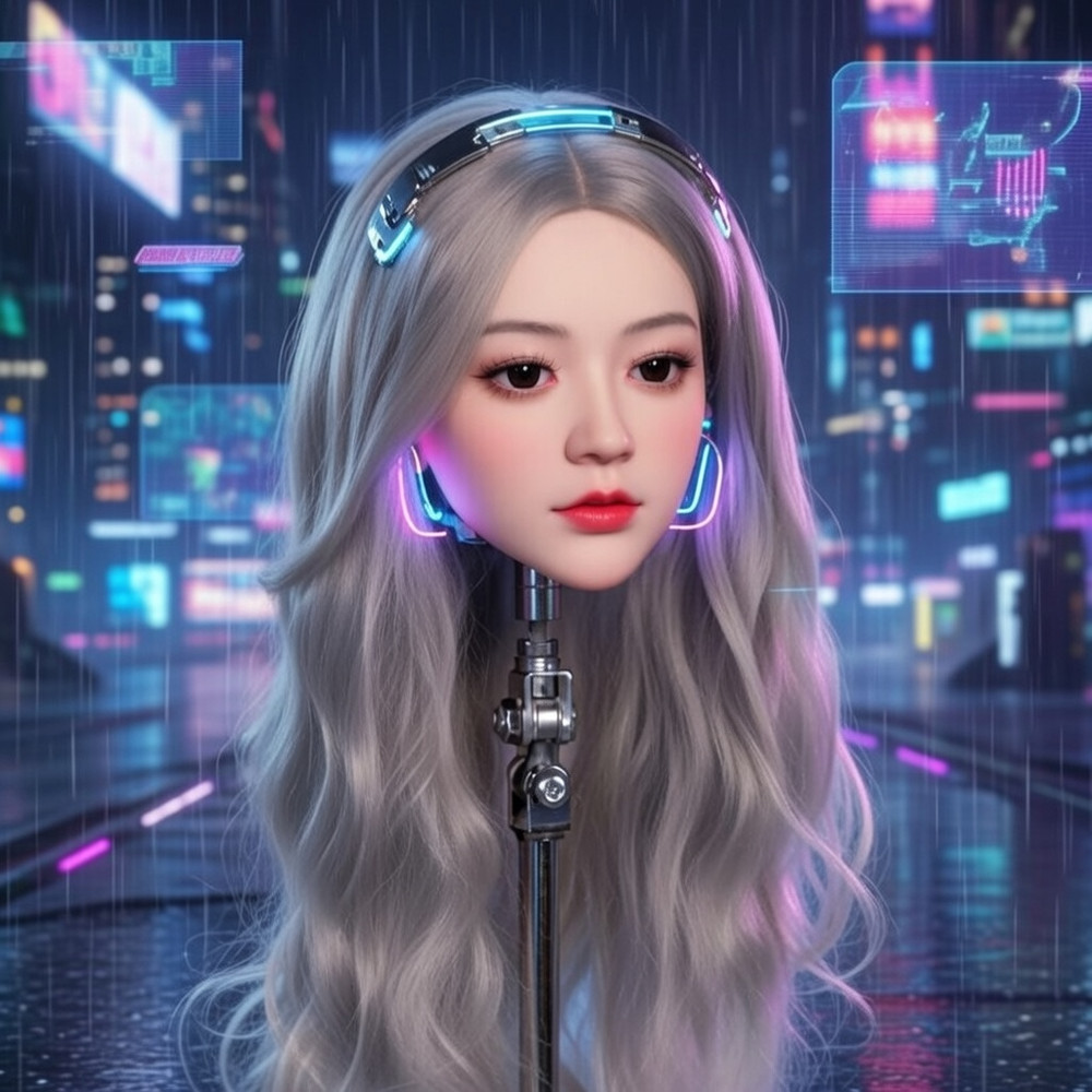 An open-mouthed TPE headmodel makeup and styling practice tool