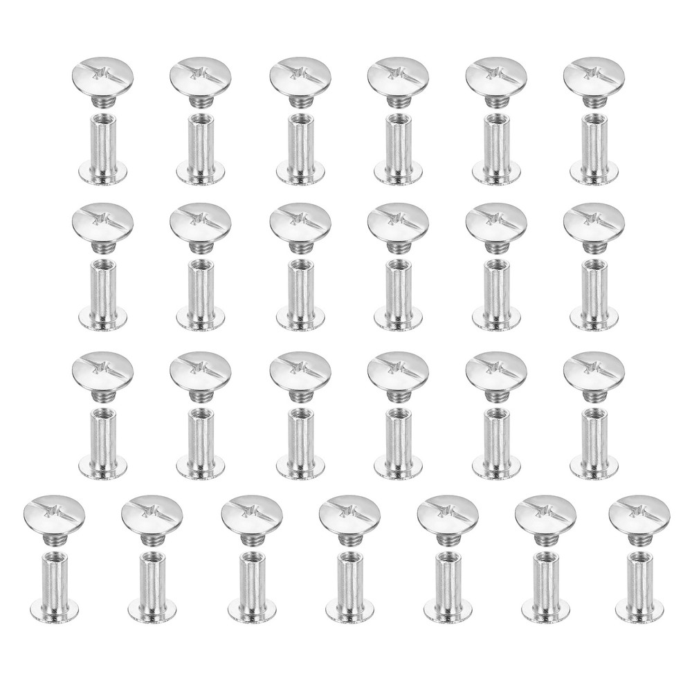25set Phillips Chicago Screw M5x13mm Binding Post Screw, White
