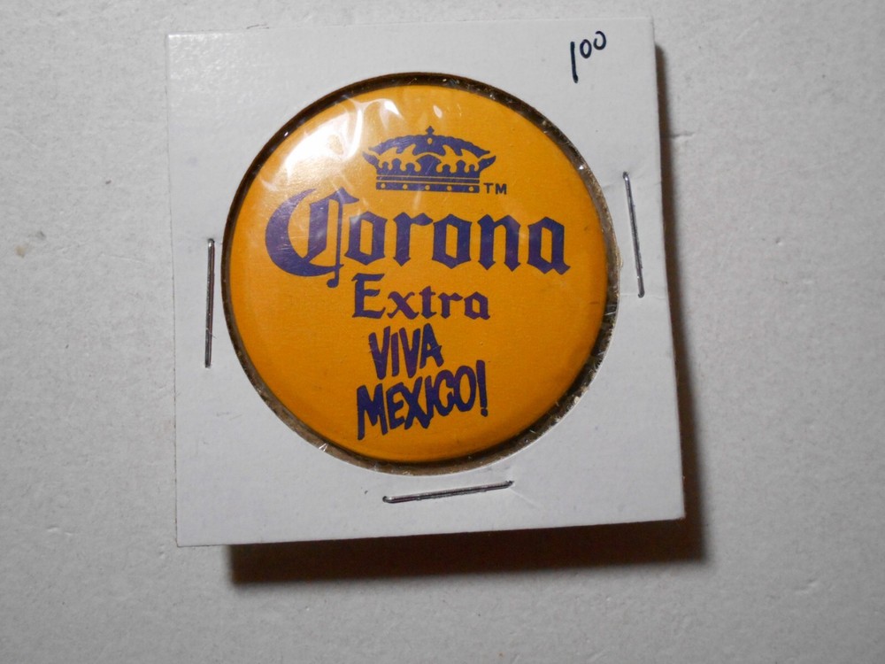 1-1/2" Corona Extra yellow beer cello pinback button