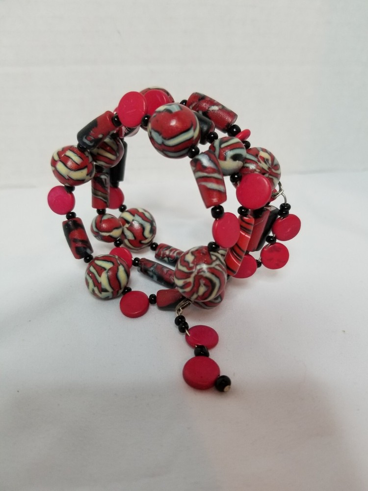 Handcrafted Spring Beaded Bracelet Ooak