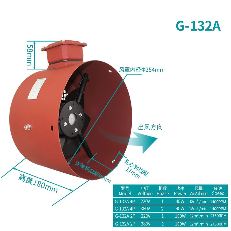 1PC G-132A 380V Frequency Conversion Speed Control Motor Cooling Ventilator Fan