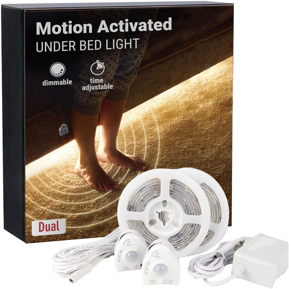Under Bed Lights Motion Sensor, Motion Activated Bed Lighting,12V Power Adapt...