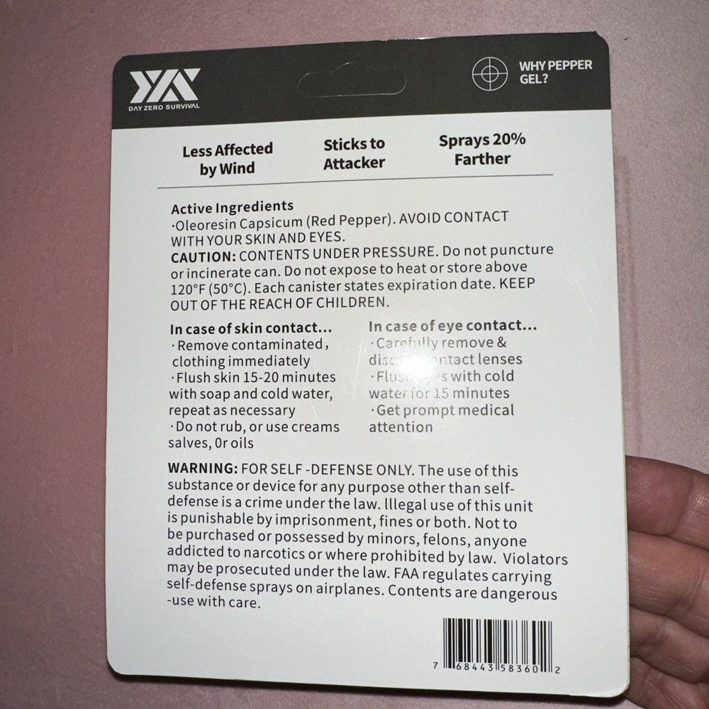 pepper gel Day Zero Survival