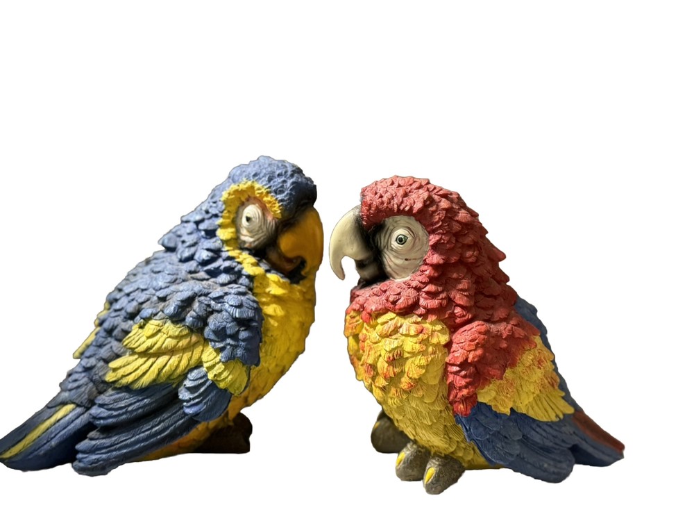 Tropical parrot figurines Set Of TWO