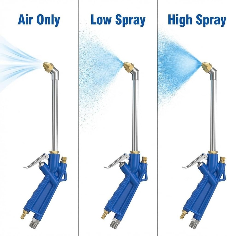 Effective Pneumatic Engine Cleaning Gun - Extended Nozzle & 4Ft Hose Included
