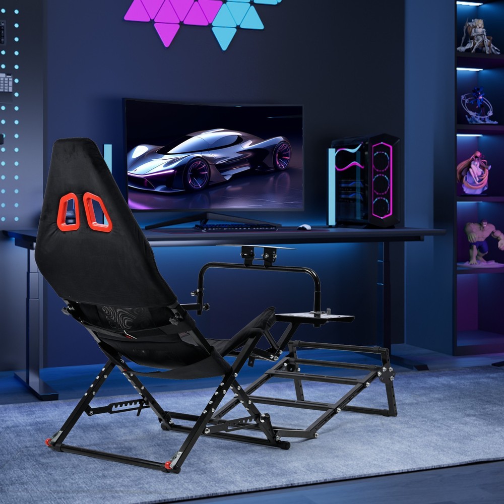 Supllueer Foldable Racing Simulator Cockpit Fits Logitech G920 Moza Thrustmaster