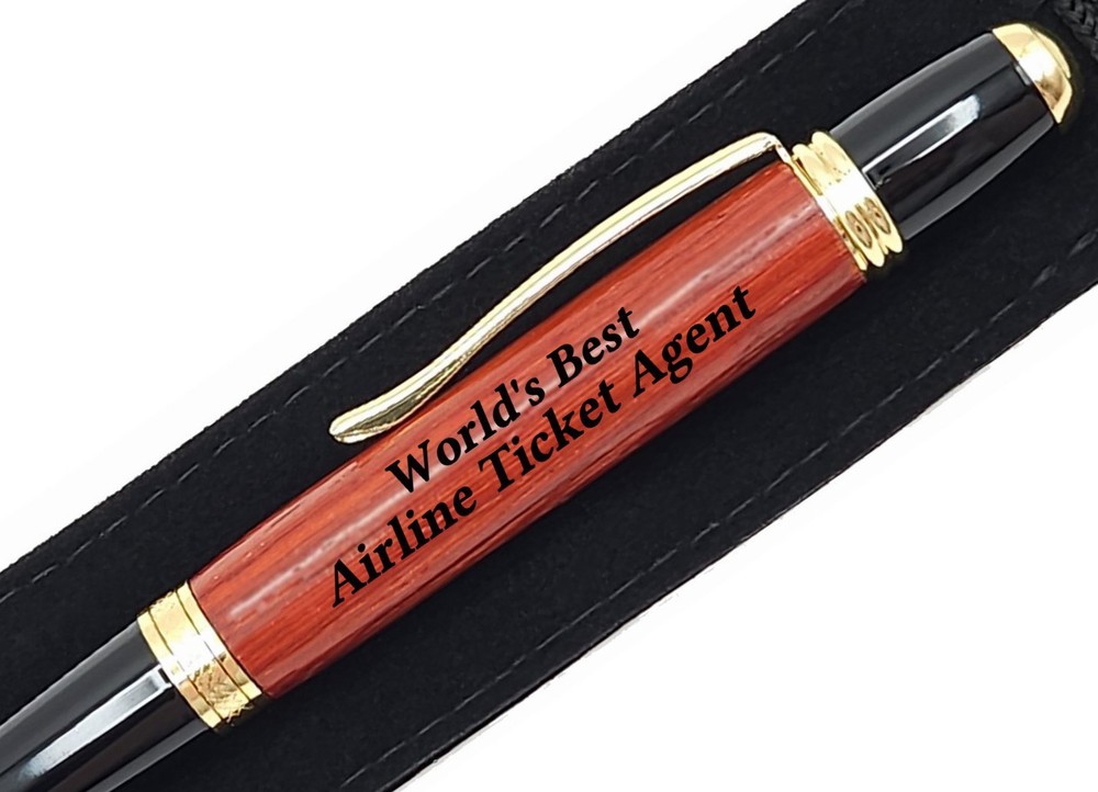 Gift For Airline Ticket Agent World's Best Engraved Pen Present