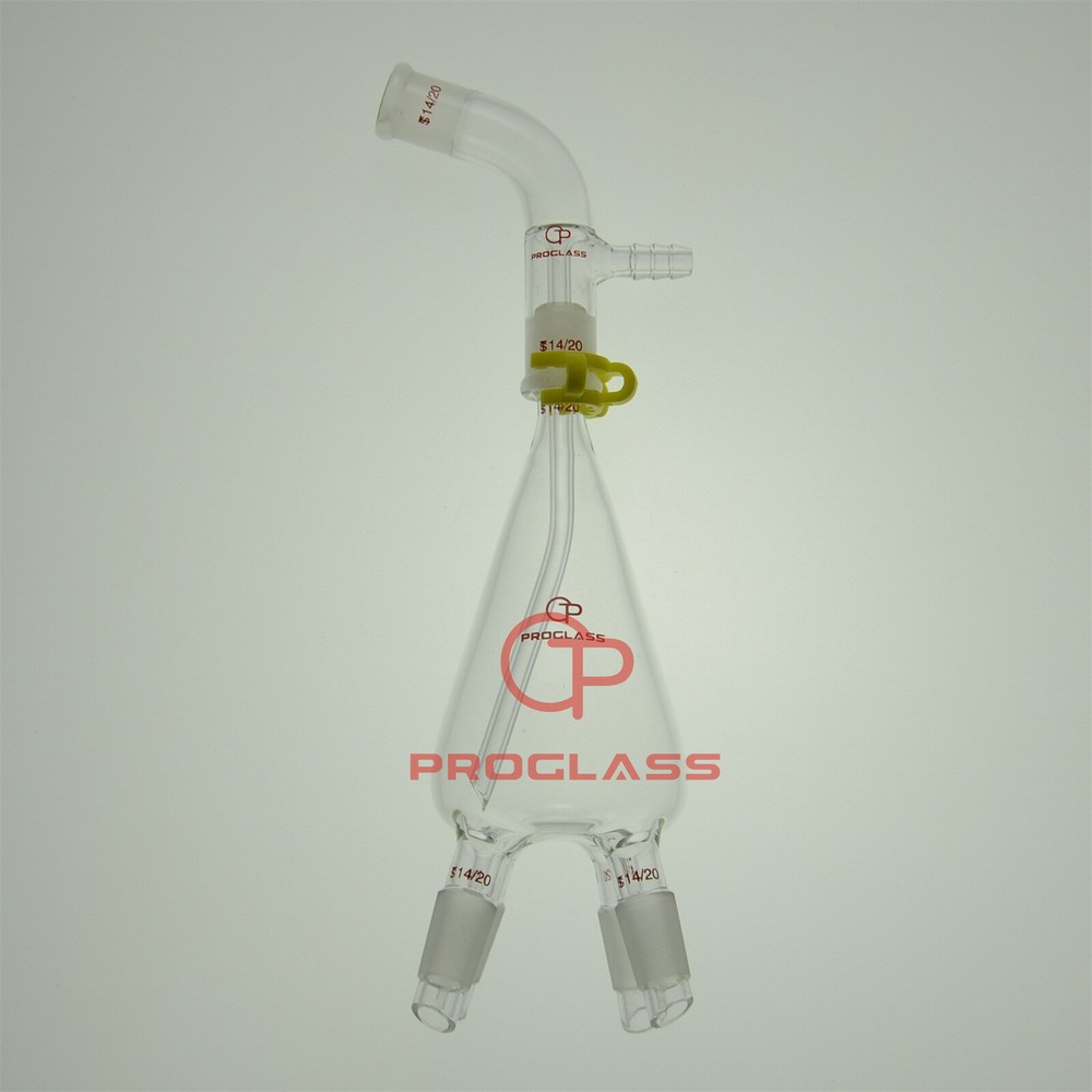 Lab Glass Cow Distillation Receiving Set 105° bent