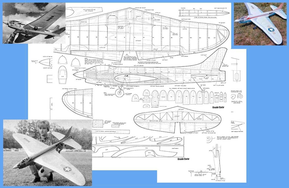 Model Airplane Plans (UC): Crusader 56" Super Stunt for .35 Engine (retracts)