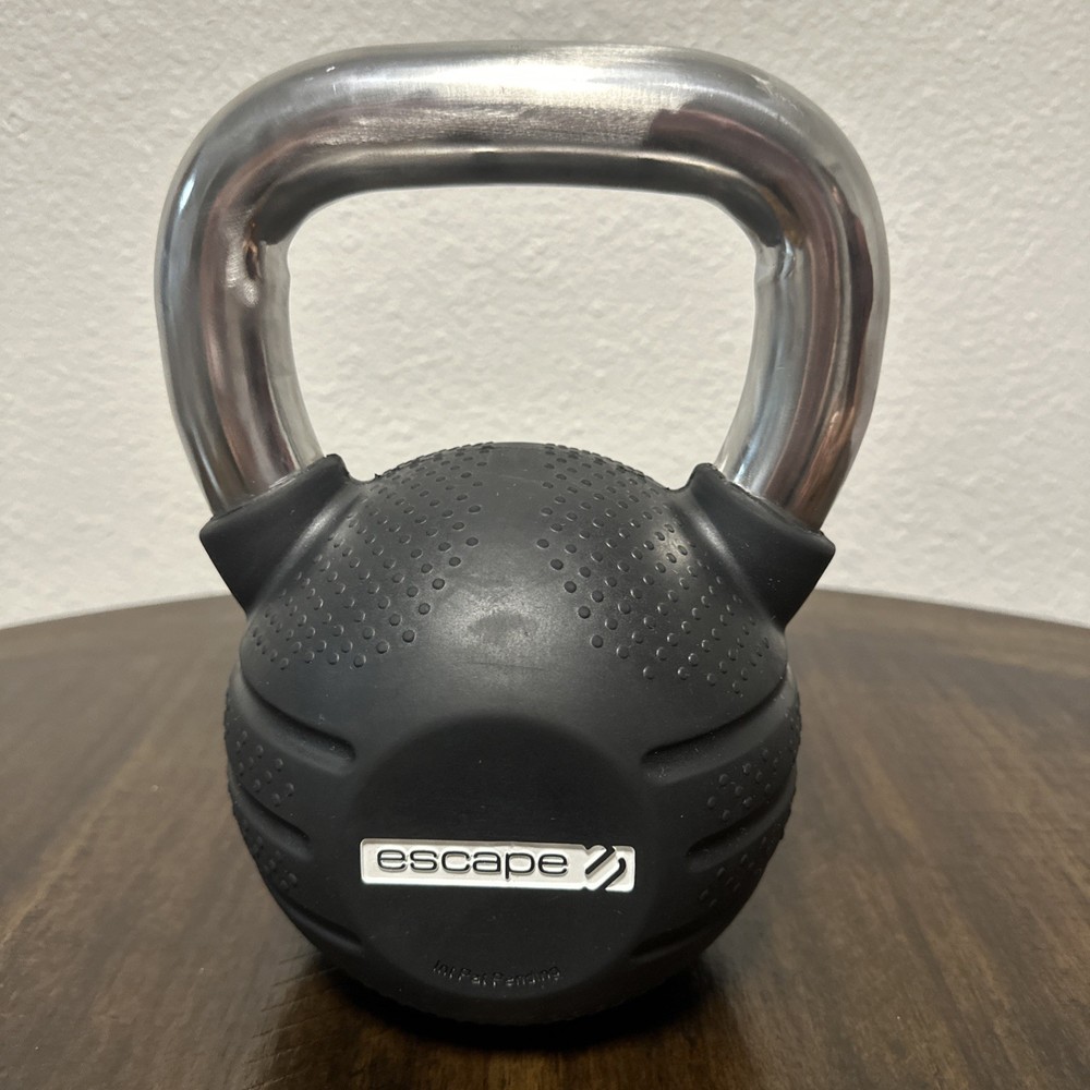 Escape Kettle Bell 35lbs Rubber w/ Chrome Silver Handle NEW