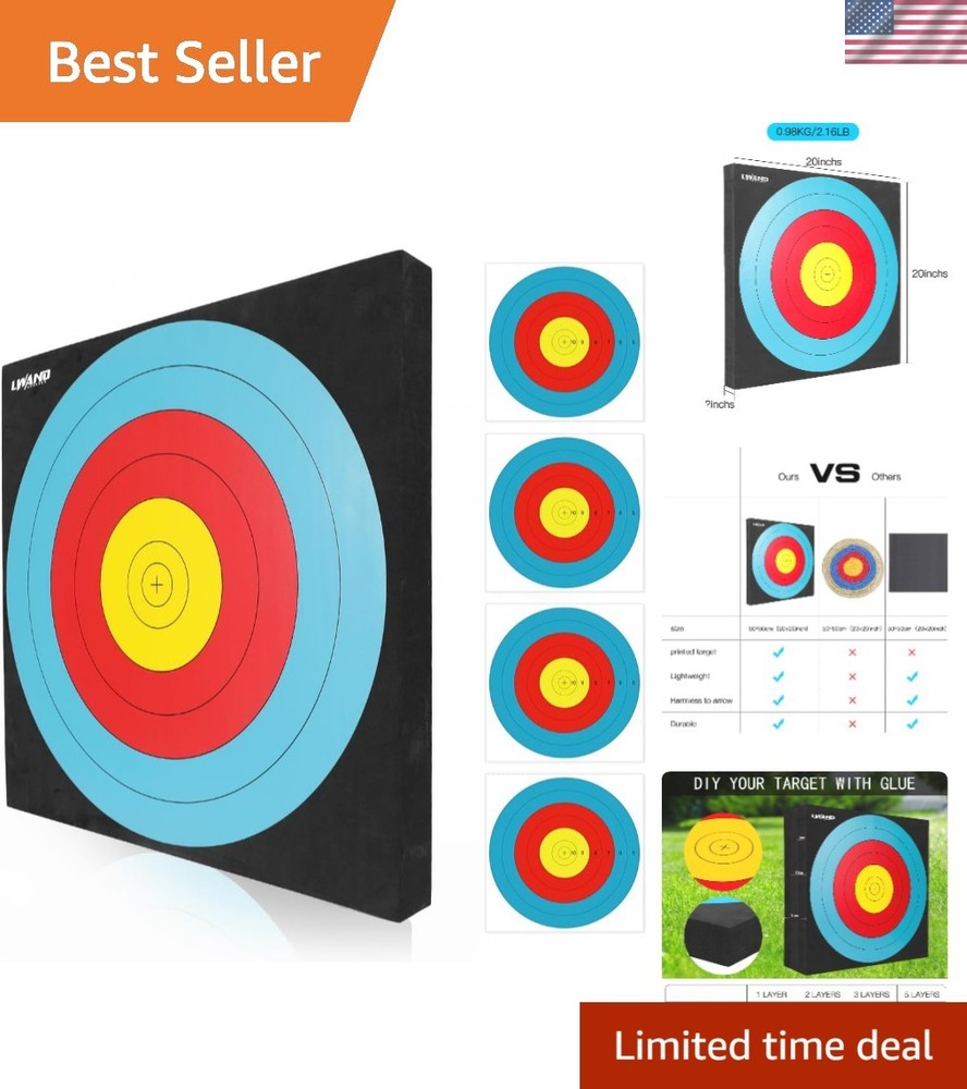 20'' Foam Target High-Density Archery Bow & Arrow Target for Backyard