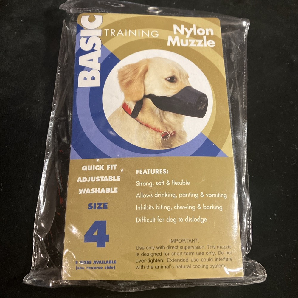 Lot Of 2 , Quick Fit Dog Black Training Basic Nylon Muzzle Size 4 New