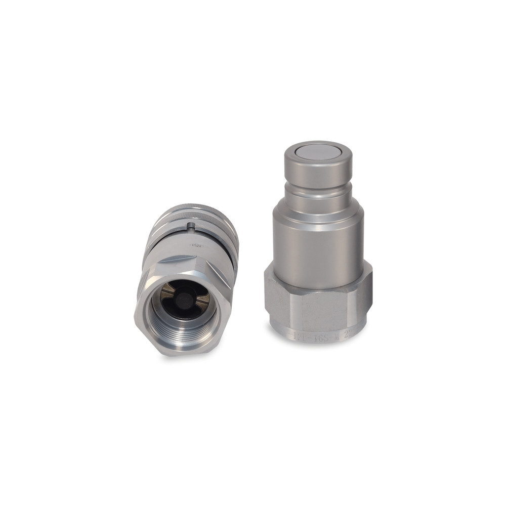 3/4″ Flat Face Hydraulic Quick Couplers Set - 1″ SAE Thread