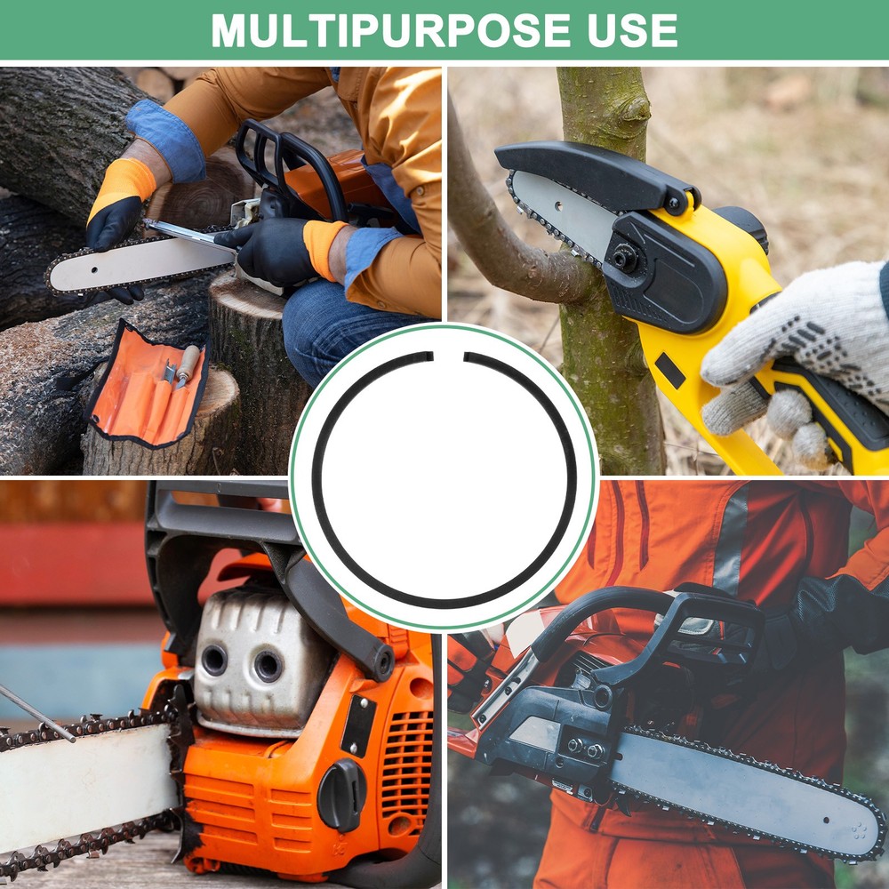 2-Pack Piston Ring Set 50mm x 1.5mm for Chainsaw Replacement [Black]