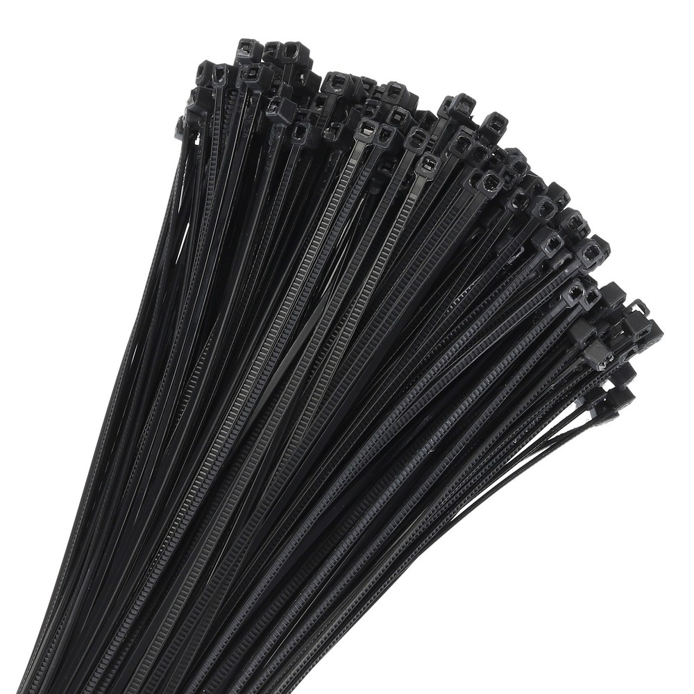 500pcs 8" 11 Lbs Cable Zip Ties Self-Locking Small Nylon 1/8", Black