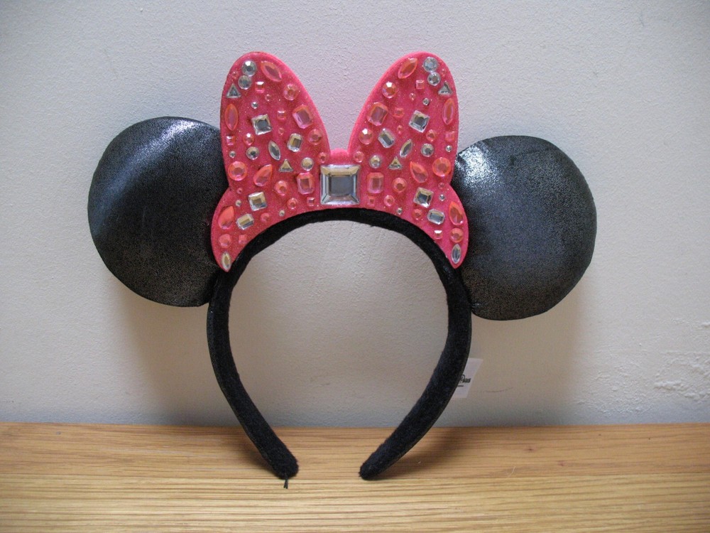 Official Disney Pink Gem Bow Minnie Mouse Ears
