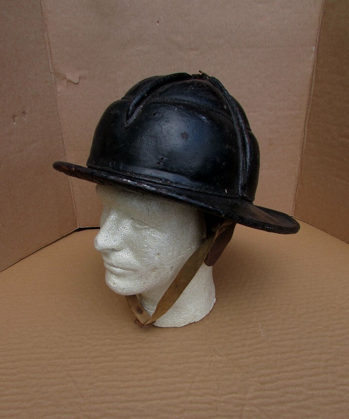 Vintage Cairns Leather Fire Hat Helmet