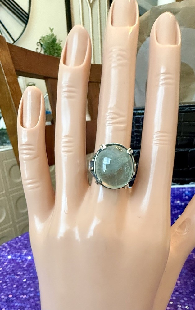 Beautiful Native American Custom Labradorite sterling Ring Signed