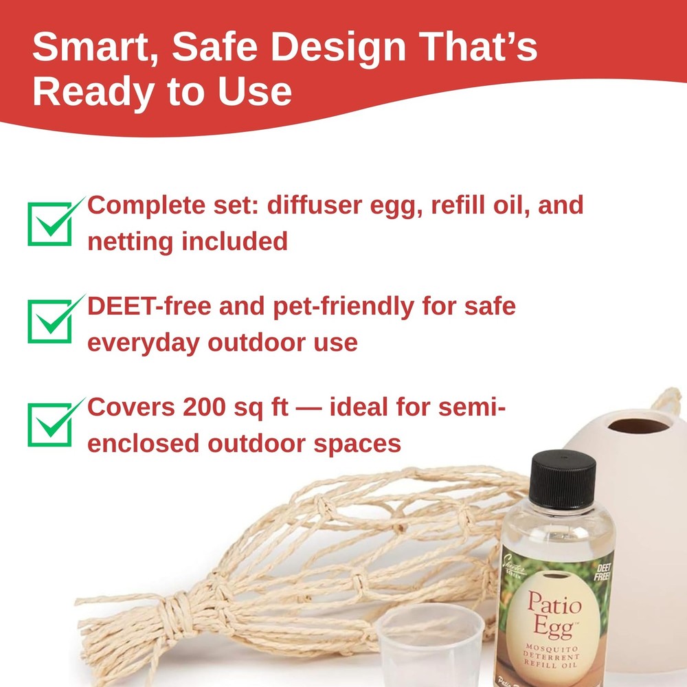 Skeeter Screen 90760R Patio Egg Diffuser – Decorative Essential Oil Set with...