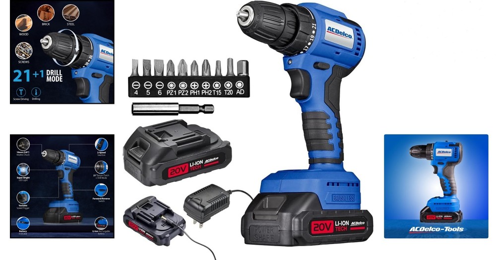 High Torque 20V Cordless Drill with Variable Speed - Ideal for Any Project