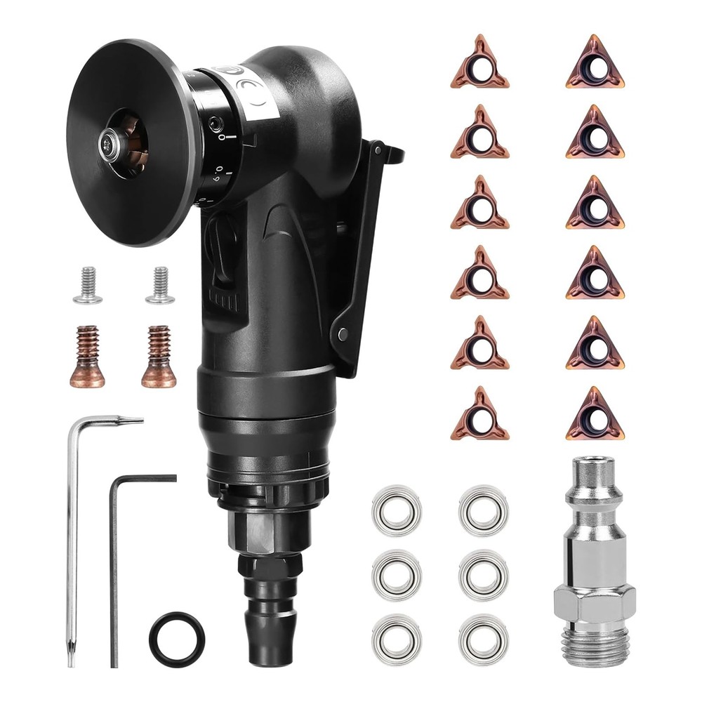 Pneumatic Chamfering Tool Handheld, Mini Air-Powered Chamfering Machine Trimm...