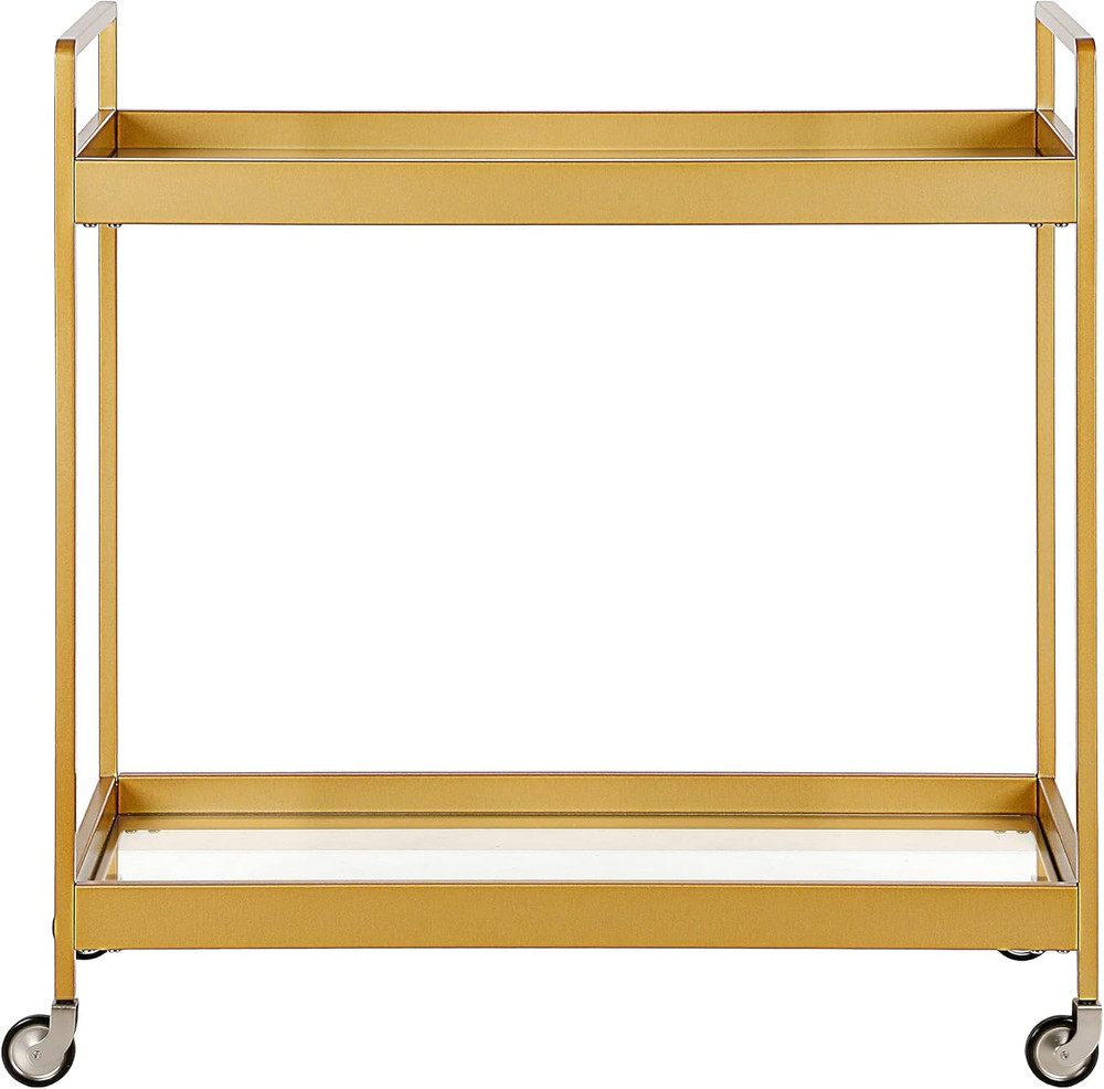Cooper 33'' Wide Rectangular Bar Cart in Brass