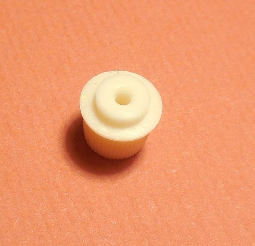 NOS White Plastic Clock Knob 2-56 Right Hand Threads