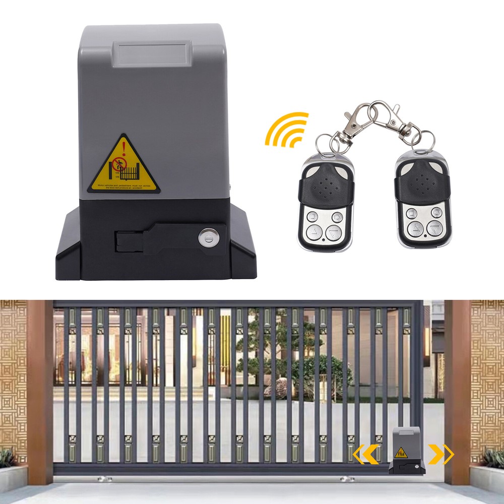 Automatic Sliding Gate Opener Rack Driven with 2 Remotes & Complete Kit 2700 lbs