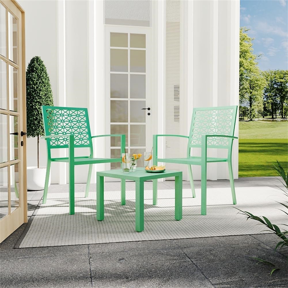 Bistro Set Outdoor Bistro Set Stackable Metal Square Table and Chairs Apartment