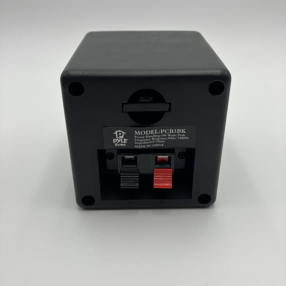 Pyle 3'' Mini Cube Bookshelf Speakers - 100W, Full Range, Video Shielded PCB3BK