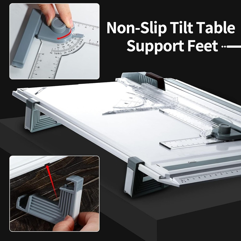 A3 Portable Drawing Board Multi-Function Metric Drafting Table with Clear Rule
