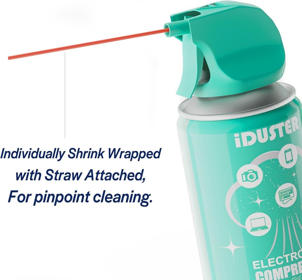 Compressed Canned Air Duster for Computer - Disposable Electronic Keyboard Cl...