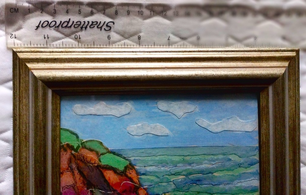 Expressionist-style Mixed Media Collage South Devon Coastal Original Signed