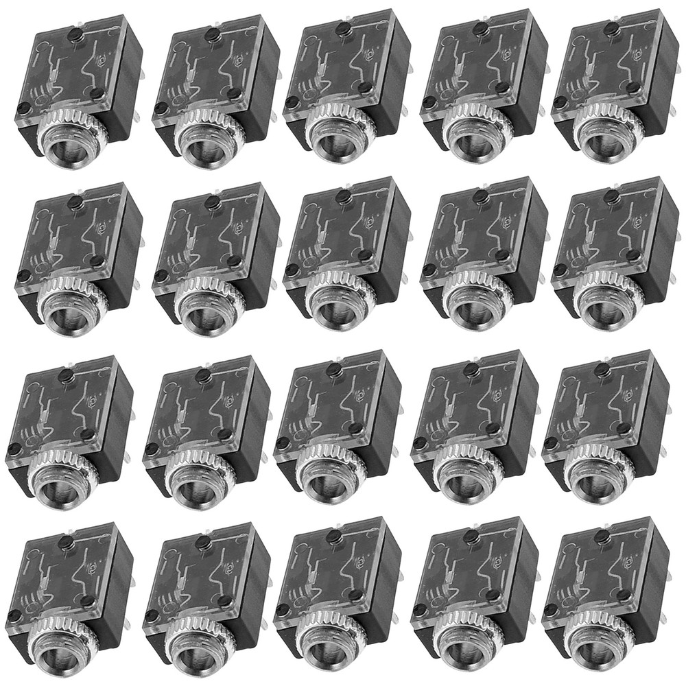 20 Pcs 5 Pin 3.5mm Audio Mono Jack Socket PCB Panel Mount for Headphone D