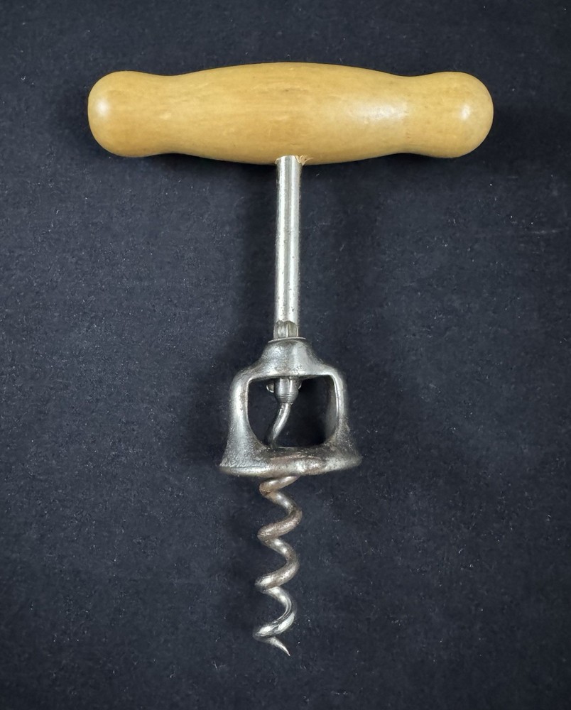 Vintage Wood Handle Metal Screwpull Wine Opener