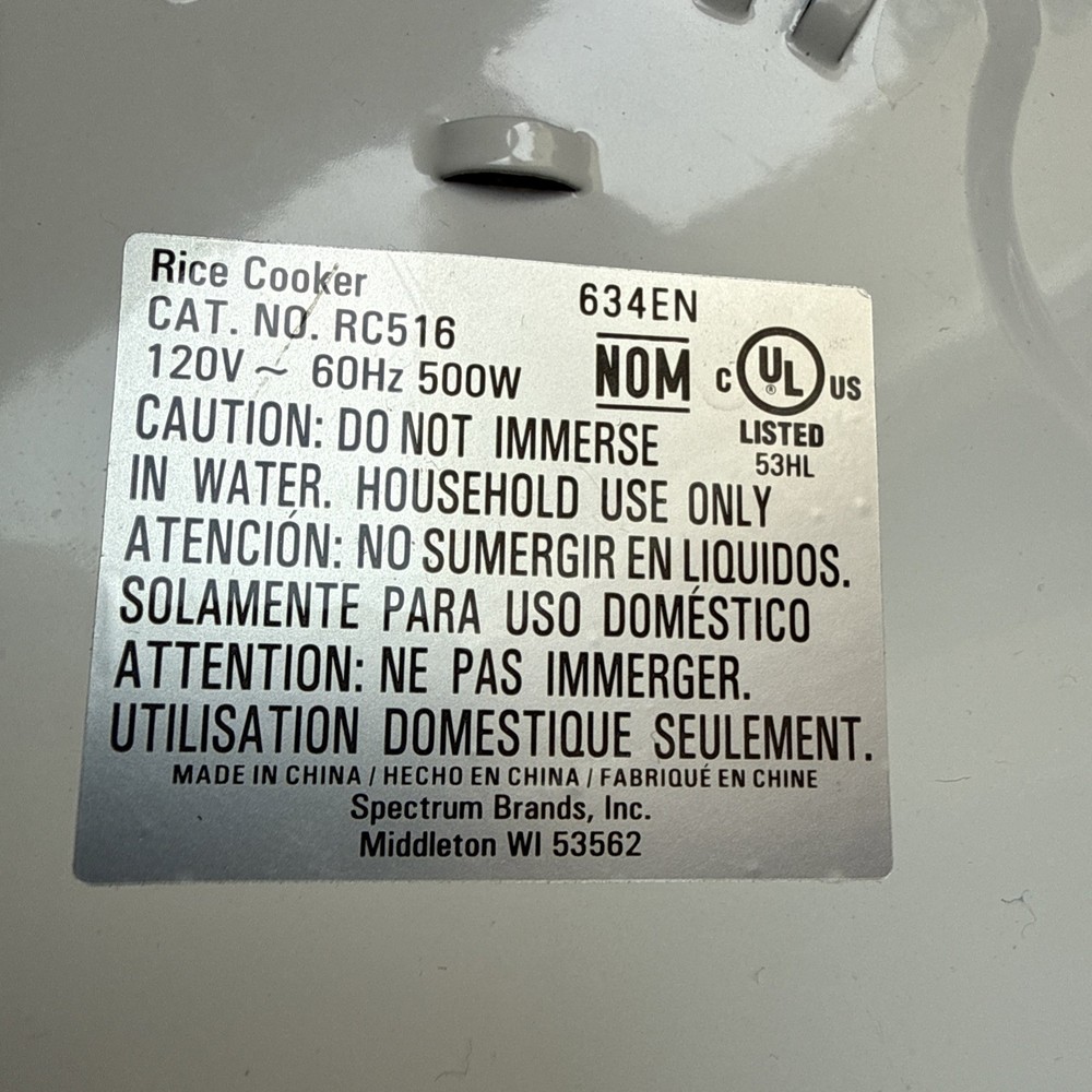 Black and Decker White 3-Cup Rice Cooker RC3303
