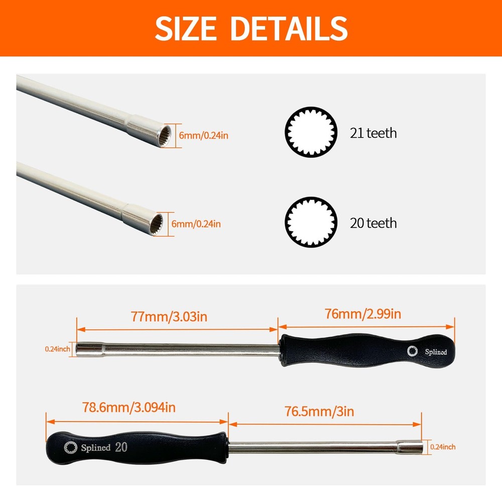 Carburetor Adjustment Tool (21-Teeth Splined+20-Teeth Splined)Screwdriver