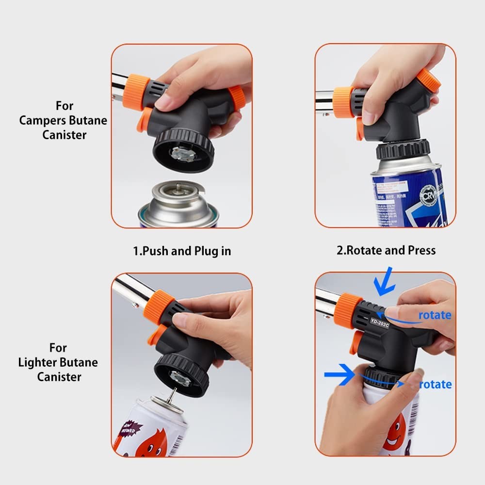 Butane Torch Kitchen Blow Lighter - Culinary Torches Chef Cooking Blue