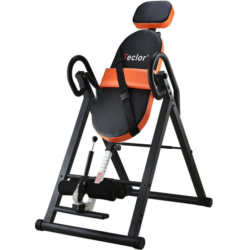 Teclor Inversion Table for Back Pain Relief, 350 lbs Capacity Basics, Orange