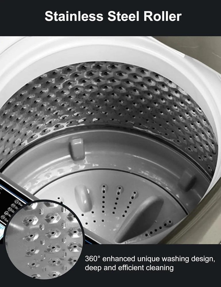 Save Energy Full Automatic Glod Washing Machine with LED Display 17.7 lbs Washer