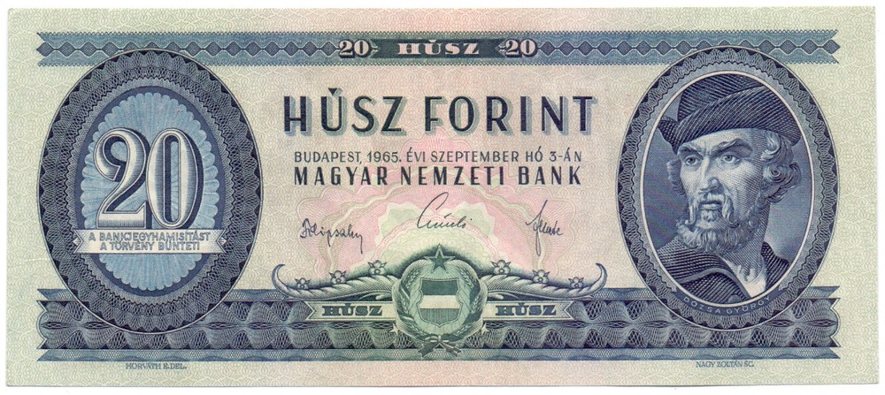 Hungary 20 forint 1965 UNC