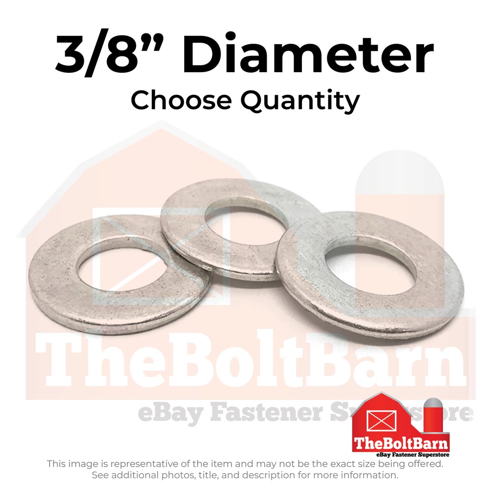 3/8" 316 Stainless Steel Flat Washers (Pick Quantity)