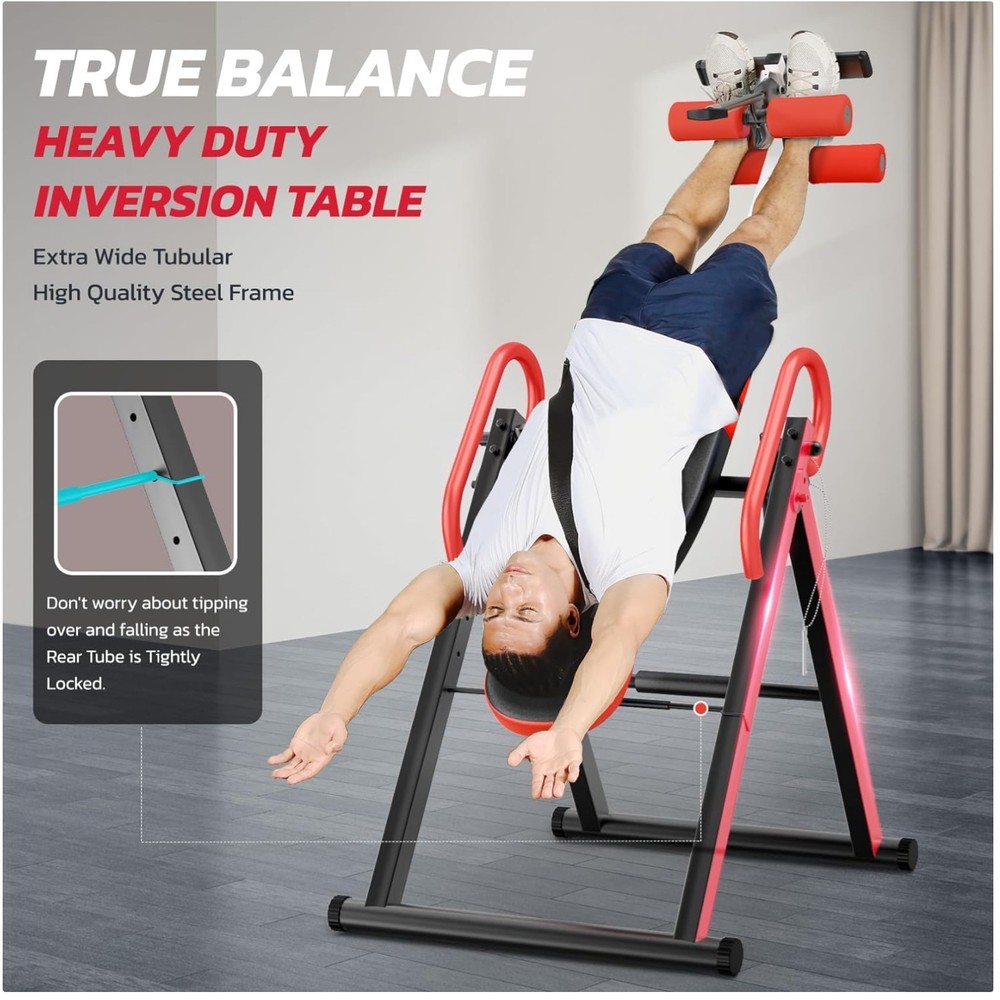 Back Pain Relief Inversion Table 2026 w/ Lumbar Support